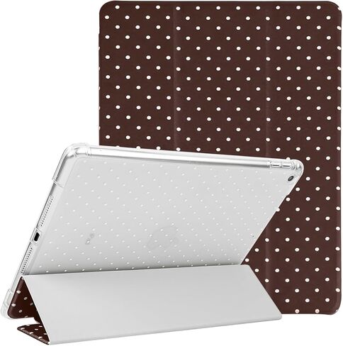 جراب Lovmooful متوافق مع iPad Air 6th 11 بوصة M2 (2024)، iPad Air 5/4 (2022/2020 الجيل الخامس/4th 10.9 بوصة) مع حامل قلم رصاص بتصميم منقط لطيف ناعم من مادة TPU وحامل ثلاثي الطي - أبيض in Saudi Arabia