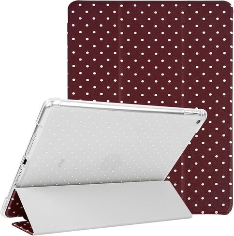 جراب Lovmooful متوافق مع iPad Air 6th 11 بوصة M2 (2024)، iPad Air 5/4 (2022/2020 الجيل الخامس/4th 10.9 بوصة) مع حامل قلم رصاص بتصميم منقط لطيف ناعم من مادة TPU وحامل ثلاثي الطي - أبيض in Saudi Arabia