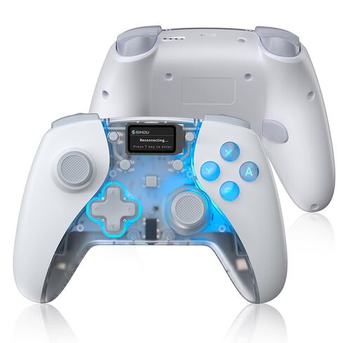 Simdu Hall Effect Wireless Controller for Switch 2/1/OLED/Lite, PC, Android, iOS, Bluetooth and Wired Gaming Controller with Transparent Design in Saudi Arabia