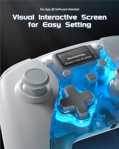 Simdu Hall Effect Wireless Controller for Switch 2/1/OLED/Lite, PC, Android, iOS, Bluetooth and Wired Gaming Controller with Transparent Design in Saudi Arabia