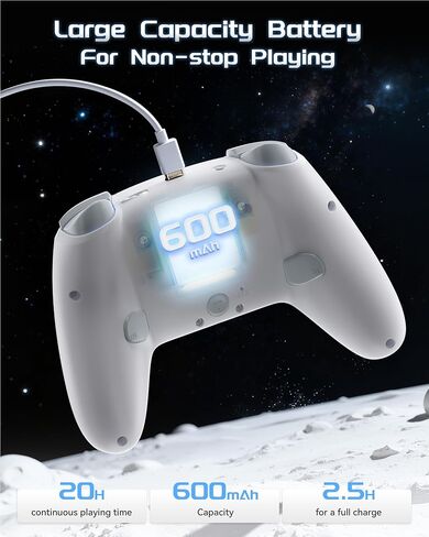 Simdu Hall Effect Wireless Controller for Switch 2/1/OLED/Lite, PC, Android, iOS, Bluetooth and Wired Gaming Controller with Transparent Design in Saudi Arabia