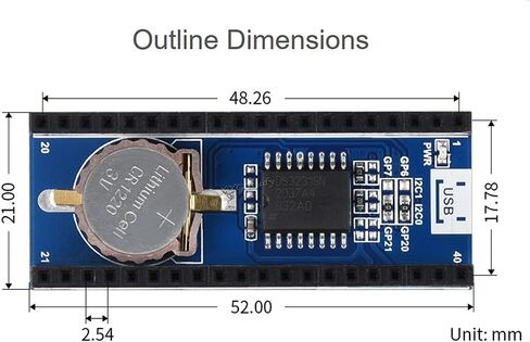 High Precision RTC Module for Raspberry Pi Pico, Onboard DS3231 Chip @XYGStudy (Pico-RTC-DS3231) in Saudi Arabia