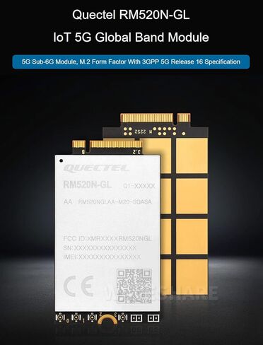 وحدة النطاق العالمي RM520N-GL لإنترنت الأشياء 5G، ووحدة 5G Sub-6G، وعامل الشكل M.2 مع مواصفات الإصدار 16 من 3GPP 5G @XYGStudy in Saudi Arabia