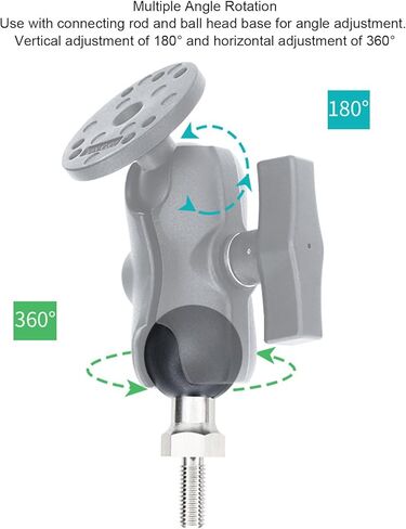 ciciglow 1.5 inch Ball Head, Integrated Rubber Head Stainless Steel Screw Rod with 1/2 Thread for Connecting Rod and Base Mount 360 Rotation Rubber Grip in Saudi Arabia