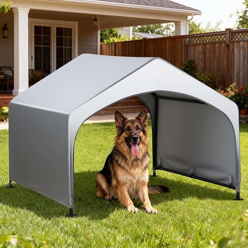 4'x 4'x 3.3' Dog Shade Shelter, Outdoor Dog Tent Dog House Canopy Waterproof, Sun Protection with Ground Stakes for Pet Medium Large Dogs, Cats, Pigs, Chicken, Goose in Saudi Arabia