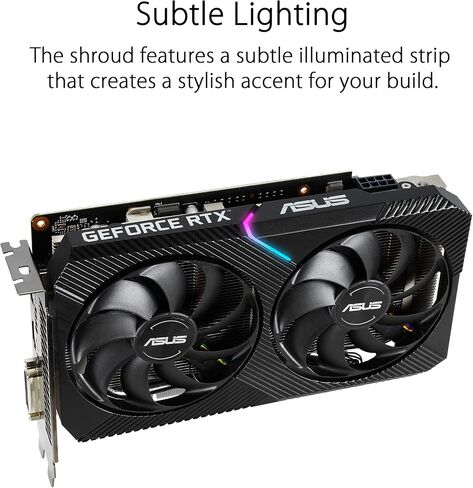 بطاقة رسومات الألعاب ASUS Dual NVIDIA GeForce RTX 2070 Mini OC Edition (PCIe 3.0، ذاكرة GDDR6 سعة 8 جيجابايت، HDMI، DisplayPort، DVI-D، لمجموعة Intel NUC 9 Extreme Kit والهيكل الصغير. in Saudi Arabia
