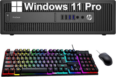كمبيوتر مكتبي HP ProDesk 600 G2 SFF، Core i5-6500 3.2 جيجا هرتز، حتى 3.6 جيجا هرتز، ذاكرة وصول عشوائي 8 جيجا، 256 جيجا SSD، ماوس، لوحة مفاتيح، USB WiFi+BT، Windows 11 Pro (متجدد) in Kuwait