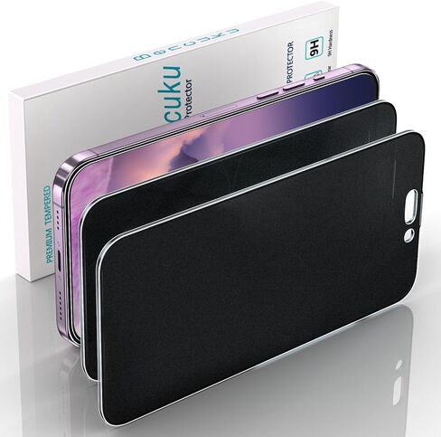 2 Pack 360 Degree Matte Privacy Screen Protector for iPhone 17/iPhone 16 Pro 6.3 Inch 4-Way Anti-Spy Private Tempered Glass, Full Coverage, Anti Glare, Anti Fingerprint in Saudi Arabia