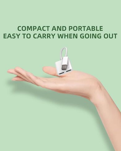 USB C Splitter Adapter Headphone for Iphone 17 16 15 Pro Max Charger Type Cable Jack Audio (2Pack) Female Android for Apple Multi Cord compatible for Samsung Galaxy Charging Data Power Male Aux Dongle in Kuwait