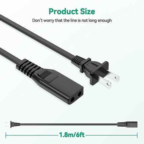 FITE ON 6FT AC Power Cord Cable Compatible with JEUJUG Portable AM FM Radio Bluetooth 5.0 Radio 5 Watts Loud, Replacement Speaker AC Power Plug in Wall Radio Retro in Saudi Arabia