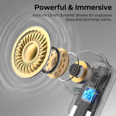 Monster N-Lite 217 Wireless Earbuds, Bluetooth 6.0 Stereo Headphones with Powerful Bass, Built-in Smart Noise Cancelling Mic for Clear Calls, Comfortable Fit, 32H Playtime, IPX5 Waterproof, Black in Saudi Arabia