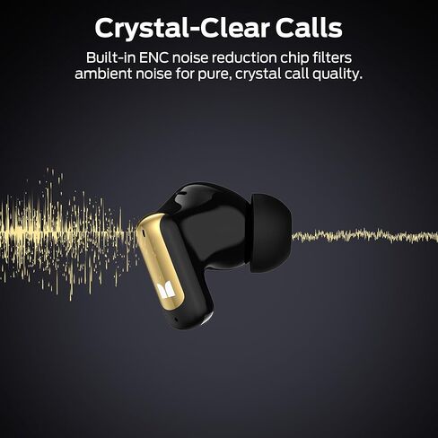 Monster N-Lite 217 Wireless Earbuds, Bluetooth 6.0 Stereo Headphones with Powerful Bass, Built-in Smart Noise Cancelling Mic for Clear Calls, Comfortable Fit, 32H Playtime, IPX5 Waterproof, Black in Saudi Arabia