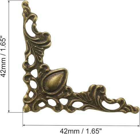 42mm Metal Book Corners, 48pcs Photo Corners Book Corners Protector Retro Metal Decorative for Crafting Scrapbook Photo Album Book Binding, Bronze in Saudi Arabia