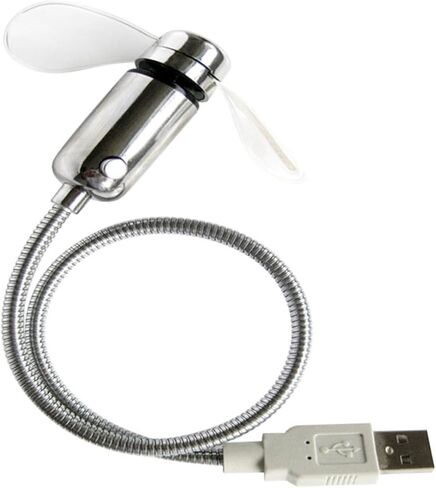 مروحة ساعة TEHAUX USB مع شاشة عرض صغيرة تعمل بالطاقة USB ومروحة وامضة لتبريد الكمبيوتر المحمول للسفر والاستخدام المكتبي in Kuwait