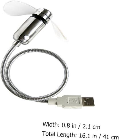 مروحة ساعة TEHAUX USB مع شاشة عرض صغيرة تعمل بالطاقة USB ومروحة وامضة لتبريد الكمبيوتر المحمول للسفر والاستخدام المكتبي in Kuwait