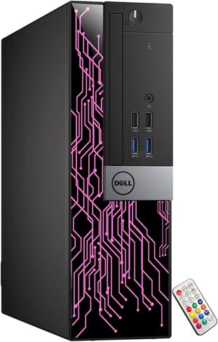 كمبيوتر Dell RGB Lights المخصص مع شاشة 22 بوصة كمبيوتر سطح المكتب OptiPlex i5 6500 8GB RAM 256GB SSD Windows 11 Pro WiFi HDMI (متجدد) in Kuwait