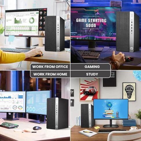 كمبيوتر مكتبي HP ProDesk 600 G5 Tower PC، الجيل التاسع سداسي النواة i7-9700، 8 جيجابايت DDR4، 256 جيجابايت SSD، لوحة مفاتيح وماوس، واي فاي، بلوتوث، Windows 11 Pro (متجدد) in Kuwait