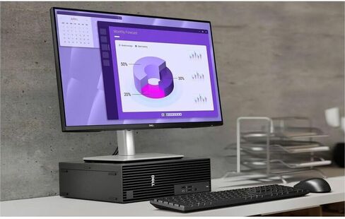 كمبيوتر مكتبي Dell Pro QCS1250 - Intel Core Ultra 5 235-8 جيجابايت - 256 جيجابايت SSD - كمبيوتر شخصي نحيف - أسود قياسي in Kuwait