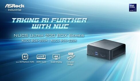 NUCS BOX-225H Slim Mini PC/Intel Core Ultra 5(Arrow Lake-H) & Arc Graphics/AI Driven/Dual M.2 SSD/Quad 4K Display/DDR5 6400 96GB/2.5GLAN/WiFi6E/USB4/Thunderbolt4/Advanced AI Ready Compact Powerhouse in Saudi Arabia