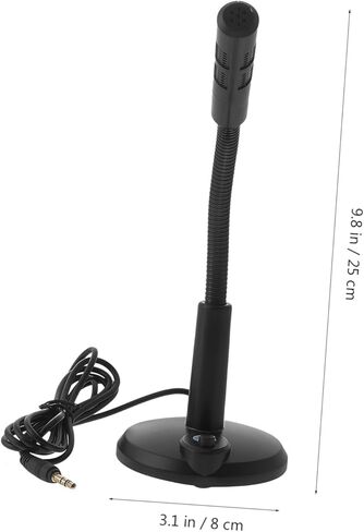 Homoyoyo Desktop Microphone 3.5mm Chat Mic for Laptop and Pc, Black Tabletop Microphone for Voice Chatting, Recording, Gaming, and Live Streaming in Saudi Arabia