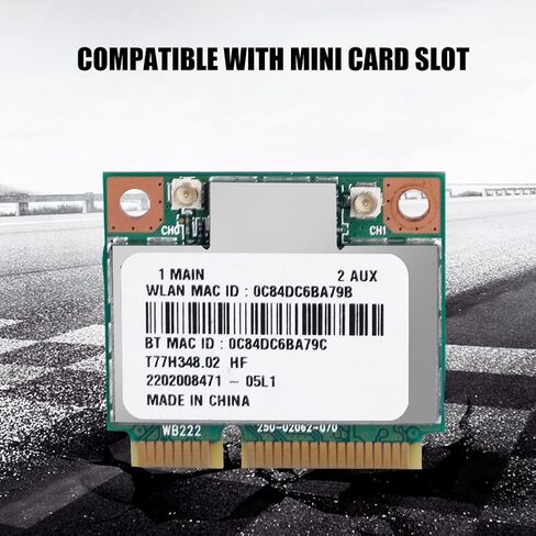 Eujgoov AR5B22 Dual Band 2.4G 5Ghz Mini PCI E Wireless Card 300Mbps WiFi Bluetooth 4.0 Combo Half Height Adapter for Laptop Desktop Compatible in Saudi Arabia