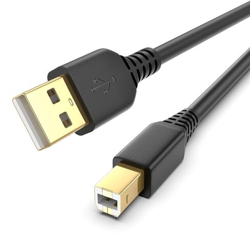 6FT Printer Cable to USB 2.0, High Speed USB A to USB B Cable HP Scanner/Printer Cord for Canon, Brother, Samsung, Dell, Epson, Lexmark, Xerox, and More(Black) in Saudi Arabia