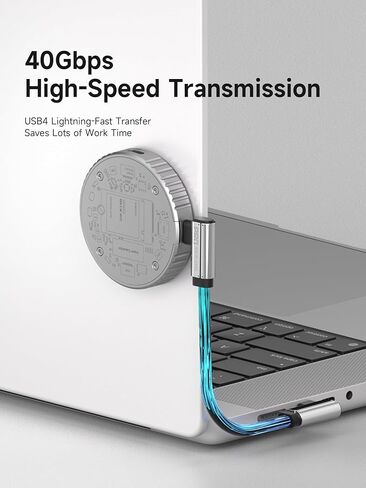 Hagibis 0.5ft 90 Degree USB4 Cable, 40Gbps Data Transfer, 8K@60Hz Video Display, 240W Fast Charging Right Angle USB-C Cable, Short Type-C Cable for iPhone 17 16 15 Pro Max, iPad Pro, Laptop in Saudi Arabia