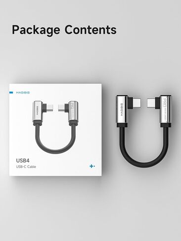 Hagibis 0.5ft 90 Degree USB4 Cable, 40Gbps Data Transfer, 8K@60Hz Video Display, 240W Fast Charging Right Angle USB-C Cable, Short Type-C Cable for iPhone 17 16 15 Pro Max, iPad Pro, Laptop in Saudi Arabia