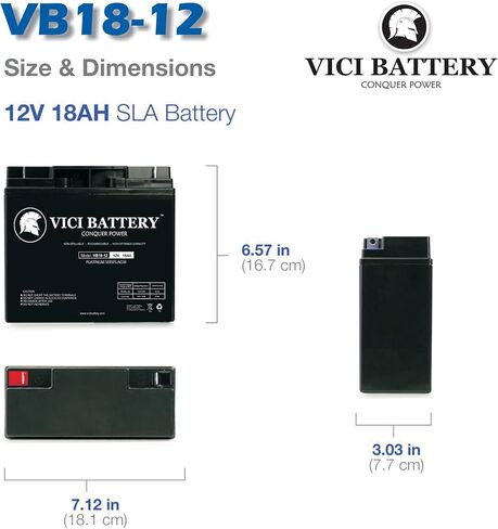 بطارية Vici VB18-12 - 12V 18AH بديلة لبطارية KnK Jump N Carry Jump Starter in Kuwait