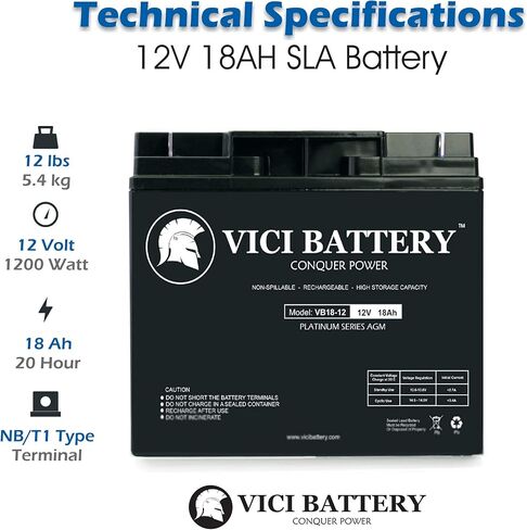 بطارية Vici VB18-12 - 12V 18AH بديلة لبطارية KnK Jump N Carry Jump Starter in Kuwait