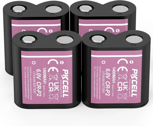 PKCELL 6V CR-P2 Battery 4-Pack, 6V 1400mAh Lithium Photo Battery Replaces 223A, DL223A, EL223AP and 2CR-P2 Batteries for Flashlights, Security Systems, Smart Devices in Saudi Arabia