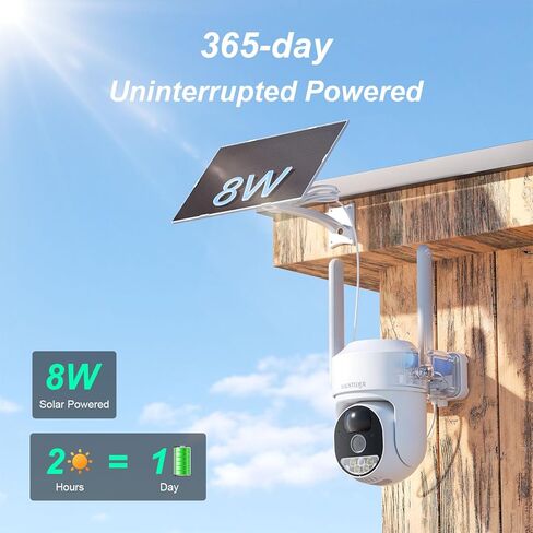 كاميرات مراقبة خلوية 4G LTE بدون اشتراك، لاسلكية في الهواء الطلق، تسجيل AOV 24/7، كاميرات مراقبة خلوية تعمل بالطاقة الشمسية، بدون كاميرا أمان WiFi مع بطاقة SIM (بيانات مجانية لمدة 360 يومًا)، عرض 360 درجة in Kuwait