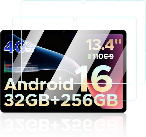 واقي شاشة لجهاز DOOGEE Tab G6 Max Android 16 مقاس 13.4 بوصة، مضاد للخدش 9H حساس للمس، حواف مستديرة 2.5D خالية من الفقاعات، سهل التركيب، عبوتان. in Kuwait