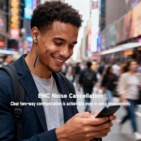 سماعات أذن بشريط حول الرقبة - خاصية إلغاء الضوضاء ENC، سماعات رأس بلوتوث لاسلكية مغناطيسية داخل الأذن مع تعزيز صوت مكالمات الميكروفون، مقاومة للماء IPX4، 20 ساعة (لا يتضمن كابل شحن USB-C) in Kuwait