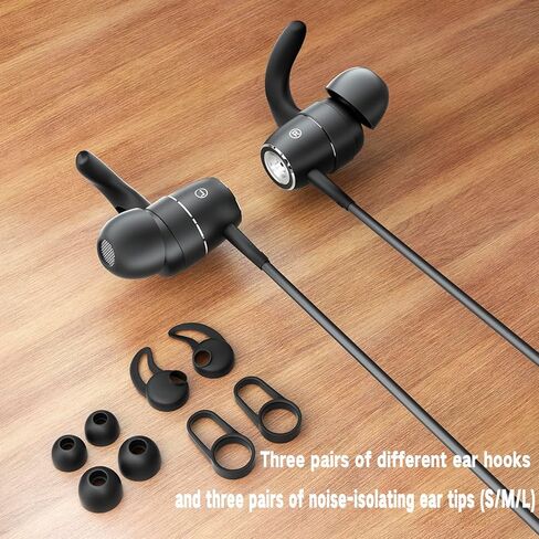 سماعات أذن بشريط حول الرقبة - خاصية إلغاء الضوضاء ENC، سماعات رأس بلوتوث لاسلكية مغناطيسية داخل الأذن مع تعزيز صوت مكالمات الميكروفون، مقاومة للماء IPX4، 20 ساعة (لا يتضمن كابل شحن USB-C) in Kuwait