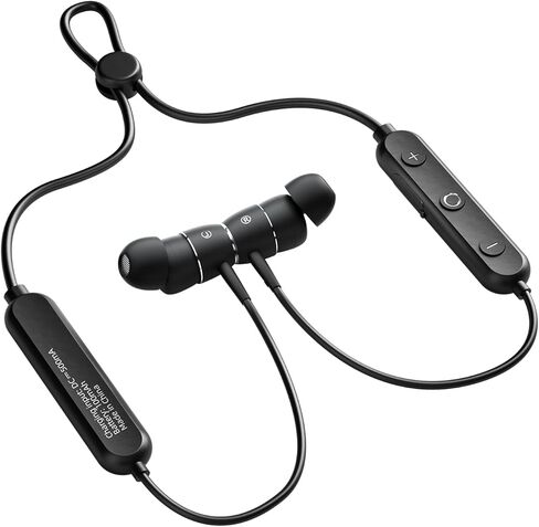 سماعات أذن بشريط حول الرقبة - خاصية إلغاء الضوضاء ENC، سماعات رأس بلوتوث لاسلكية مغناطيسية داخل الأذن مع تعزيز صوت مكالمات الميكروفون، مقاومة للماء IPX4، 20 ساعة (لا يتضمن كابل شحن USB-C) in Kuwait