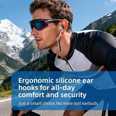 سماعات أذن بشريط حول الرقبة - خاصية إلغاء الضوضاء ENC، سماعات رأس بلوتوث لاسلكية مغناطيسية داخل الأذن مع تعزيز صوت مكالمات الميكروفون، مقاومة للماء IPX4، 20 ساعة (لا يتضمن كابل شحن USB-C) in Kuwait