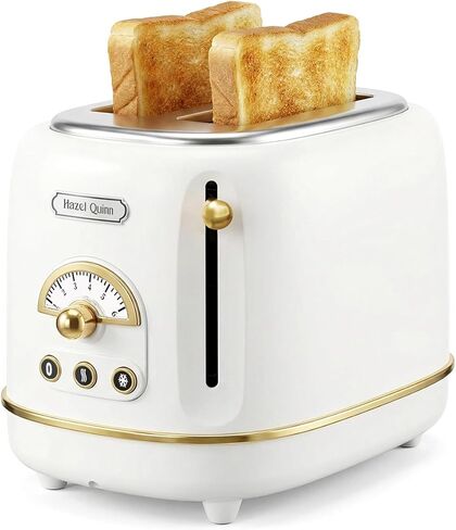Hazel Quinn 2 Slice Retro Toaster, 6 Browning Levels, 3 Functions-Defrost/Reheat/Cancel, Removable Crumb Tray for Easy to Clean, 1.5 Inches Extra Wide Slots, Vintage Style, Mint Green in Kuwait