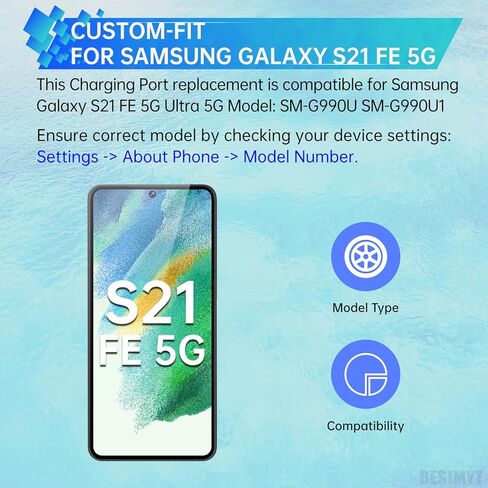 for Samsung Galaxy S21 FE 5G Charging Port Replacement USB Charger Dock Connector Flex Cable Type-C Board USB Charger Type-C Board Connector Replacement Repair Fix for SM-G990U SM-G990U1 in Kuwait