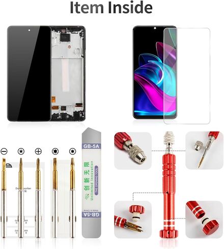 شاشة OLED بديلة لهاتف Samsung A52 LCD 4 جرام لهاتف Samsung Galaxy A52 5 جرام محول رقمي لهاتف Samsung A52 SM-A525M/DS مجموعة لمس بديلة مع إطار أسود SM-A525 SM-A526 in Saudi Arabia
