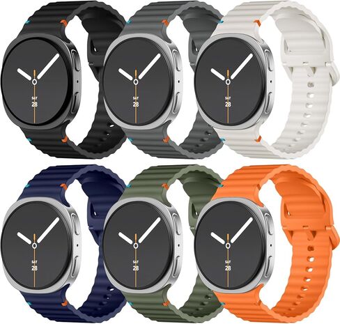Dirrelo 6 Pack Sport Bands Compatible for Samsung Galaxy Watch 8 Band 40mm 44mm/ Galaxy Watch 8 Classic Bands 46mm (2025), No Gap Soft Silicone Replacement Strap for Galaxy Watch 8 Men Women in Saudi Arabia