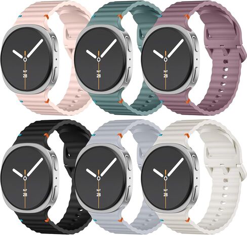 Dirrelo 6 Pack Sport Bands Compatible for Samsung Galaxy Watch 8 Band 40mm 44mm/ Galaxy Watch 8 Classic Bands 46mm (2025), No Gap Soft Silicone Replacement Strap for Galaxy Watch 8 Men Women in Saudi Arabia