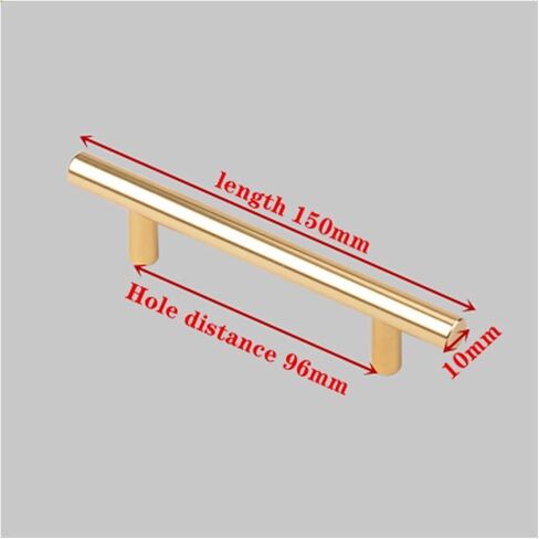 Cabinet Drawer Handle Modern Golden Kitchen Door Straight Handle Knob Cabinet Pull Diameter 10mm Stainless Steel Handle Furniture Handle(96mm) in Kuwait