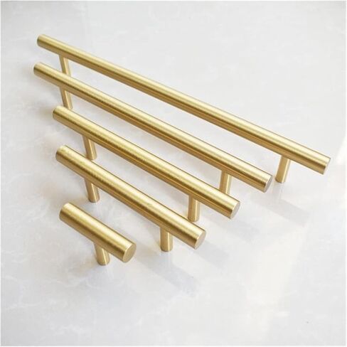 Cabinet Drawer Handle Modern Golden Kitchen Door Straight Handle Knob Cabinet Pull Diameter 10mm Stainless Steel Handle Furniture Handle(96mm) in Kuwait