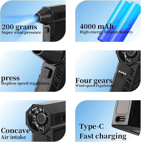 Turbo Fan Turbine Jet Blower, 130,000rpm with High Speed Brushless Motor, Top Speed 100mph Airflow Strong Wind Fan, Jet Dry Blower Air Blower for Car and Home in Saudi Arabia