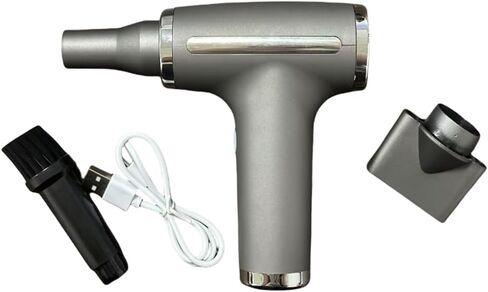 high-speed dust blower, strong wind turbine fan, hurricane mini portable fan, outdoor handheld violent hair dryer, blade blower 5-piece (dark grey) in Saudi Arabia
