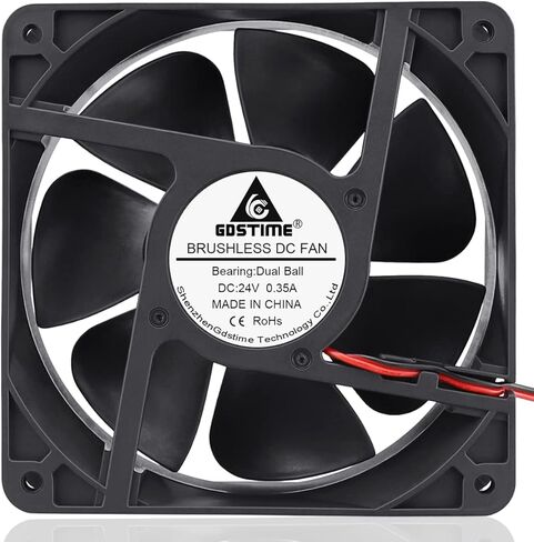 GDSTIME Dual Ball Bearings 1238 Cooling Fan, 120mm x 38mm 24V DC 125CFM Brushless Cooler Fan in Saudi Arabia