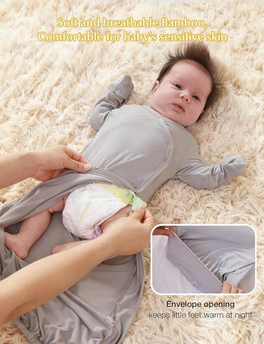 Bamboo Viscose Baby Gowns for Girls Long Sleeve Side Snaps Newborn Sleeper Gown in Saudi Arabia