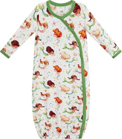 Bamboo Viscose Baby Gowns for Girls Long Sleeve Side Snaps Newborn Sleeper Gown in Saudi Arabia