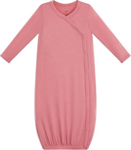 Bamboo Viscose Baby Gowns for Girls Long Sleeve Side Snaps Newborn Sleeper Gown in Saudi Arabia